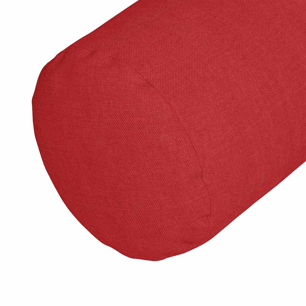 Bolster Pillows 2 pcs Red Ø 25 x 70 cm Fabric